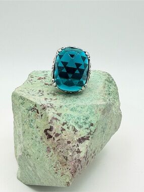 Silpada Vintage HTF Sterling Silver CASPIAN SEA Embellished Statement Ring